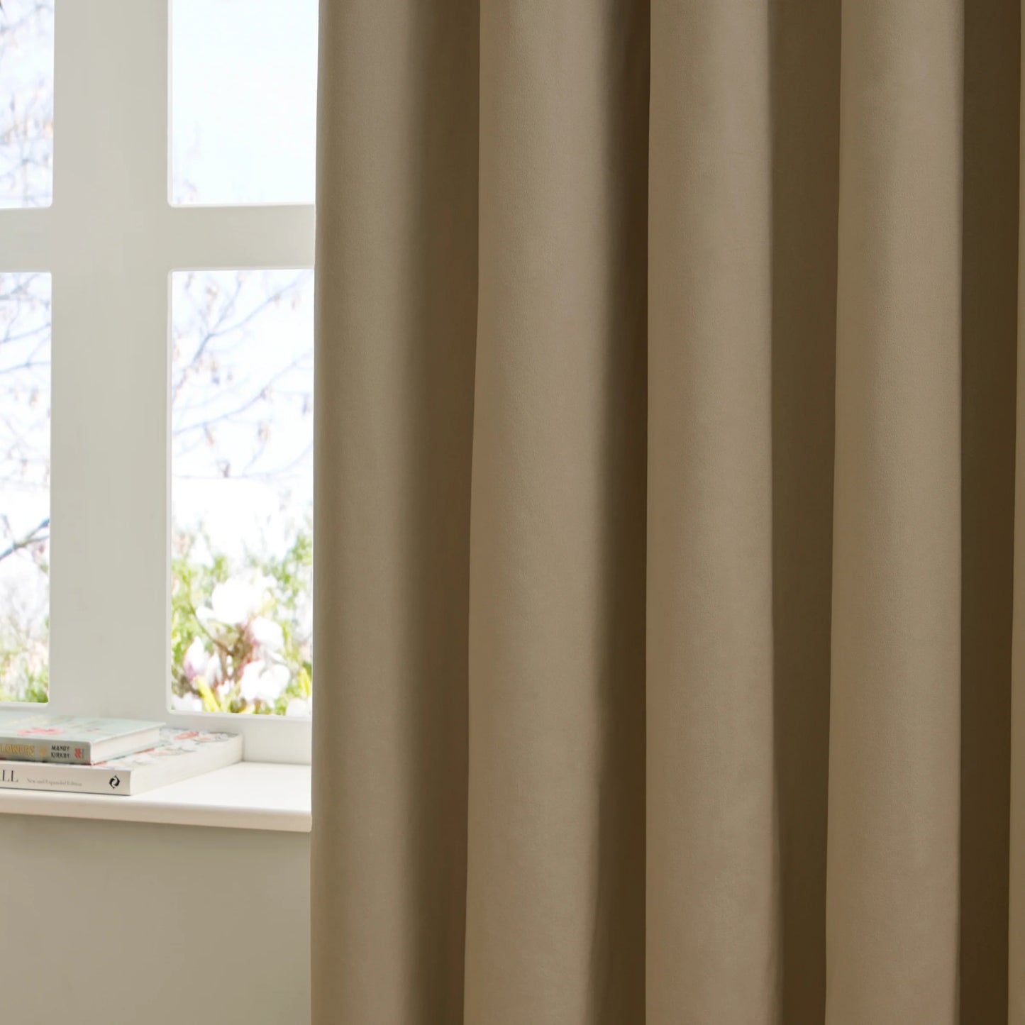 Furn Ultimate Velvet Eyelet Curtains - Mocha