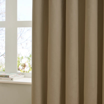 Furn Ultimate Velvet Eyelet Curtains - Mocha