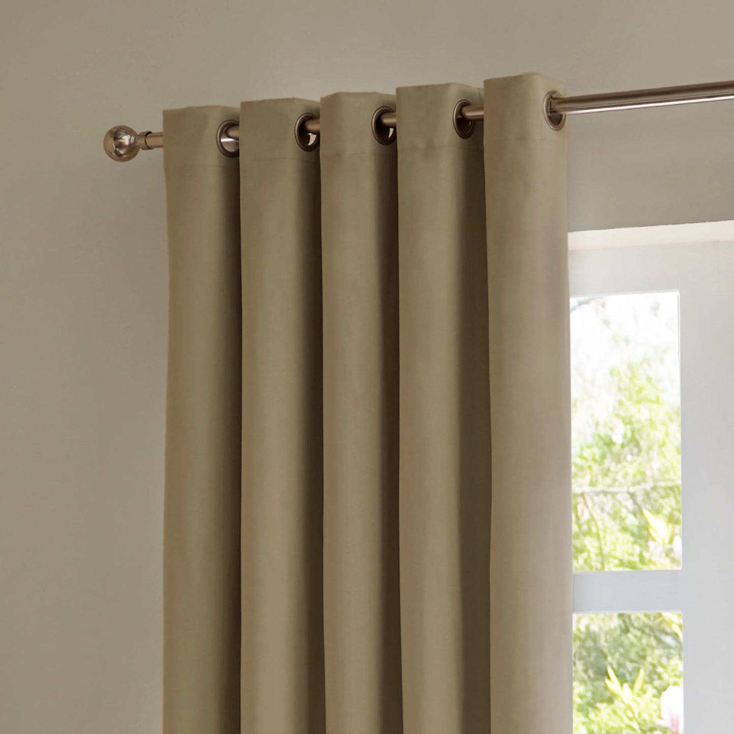 Furn Ultimate Velvet Eyelet Curtains - Mocha