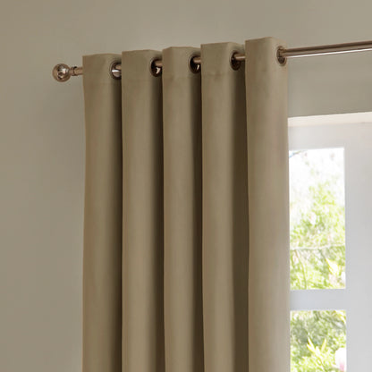 Furn Ultimate Velvet Eyelet Curtains - Mocha