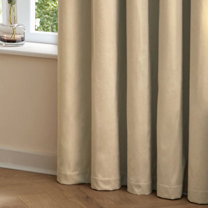 Furn Ultimate Velvet Eyelet Curtains - Natural