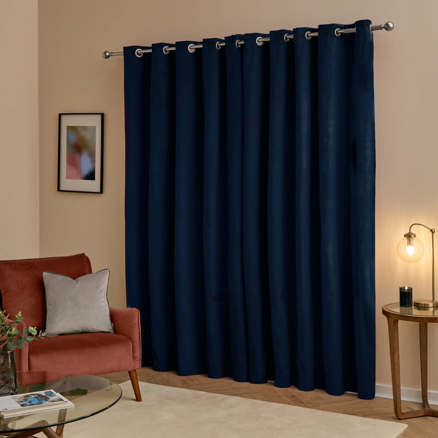 Furn Ultimate Velvet Eyelet Curtains - Royal