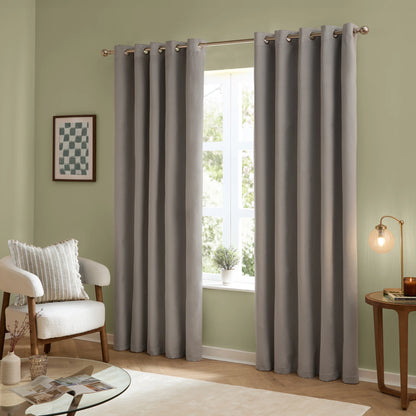 Furn Ultimate Velvet Eyelet Curtains - Silver