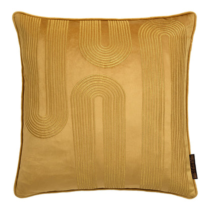 Diva Embroidery Cushion in Ochre 43 x 43cm - Cushion - Laurence Llewelyn-Bowen