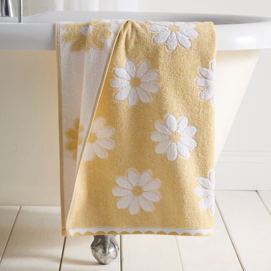Daisy Floral Towels in Ochre - Towels - Dreams & Drapes