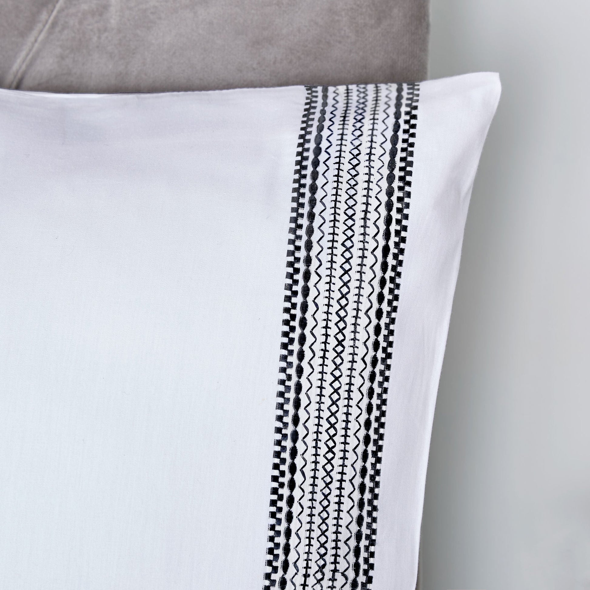 Embroidered Bands Duvet Cover Set by Appletree Boutique in Black - Duvet Cover Set - Appletree Boutique