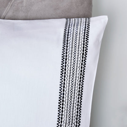 Embroidered Bands Duvet Cover Set by Appletree Boutique in Black - Duvet Cover Set - Appletree Boutique