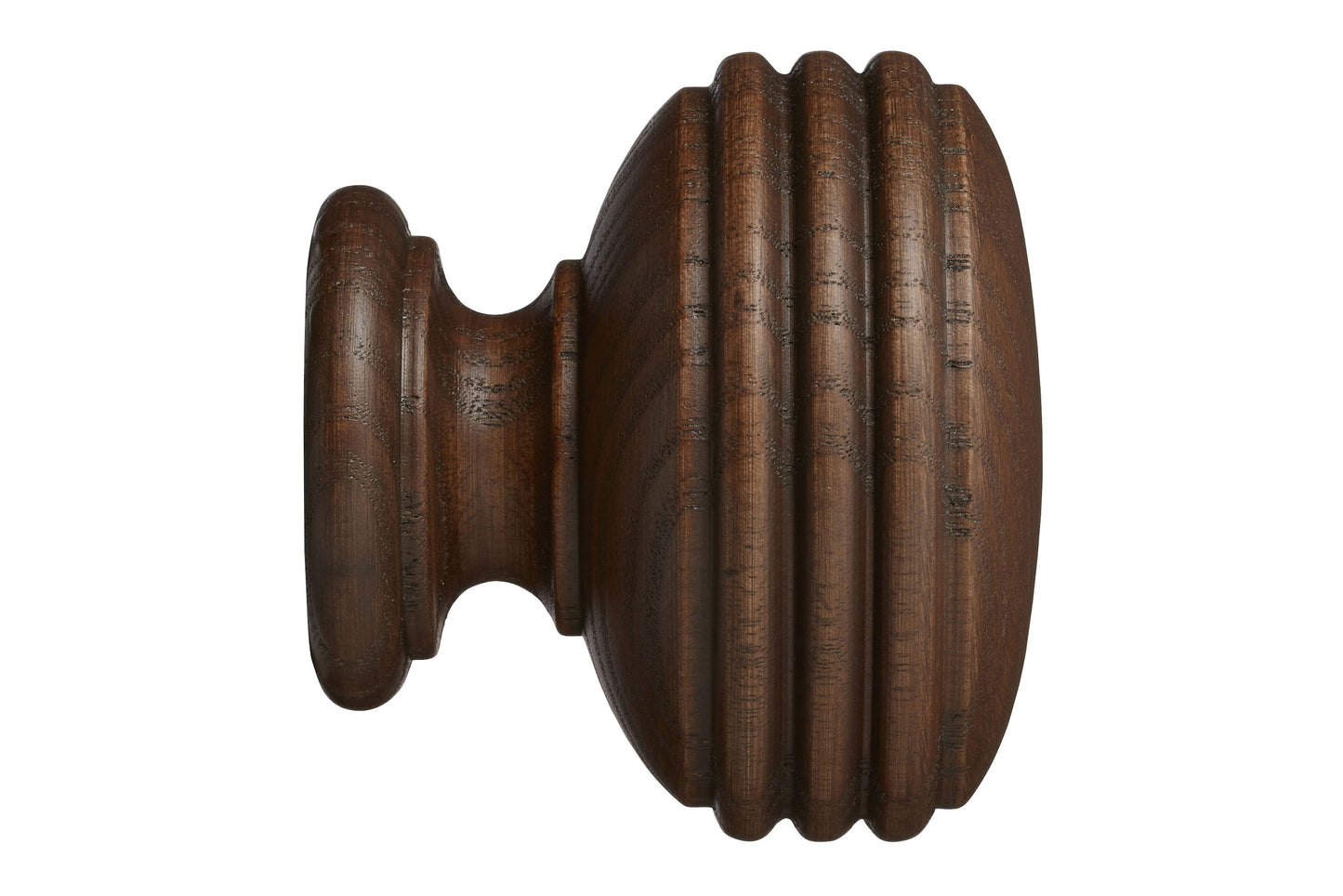 Hallis Eden 35mm Ellipse Wooden Curtain Pole Finial - Cocoa