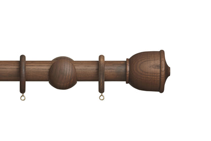 Hallis Eden Urn 35mm Wooden Curtain Pole - Cocoa