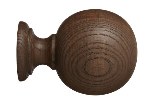 Hallis Eden 35mm Ball Wooden Curtain Pole Finial - Cocoa