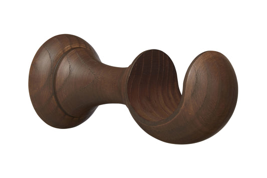 Hallis Eden 35mm Wooden Curtain Pole Cup Bracket - Cocoa