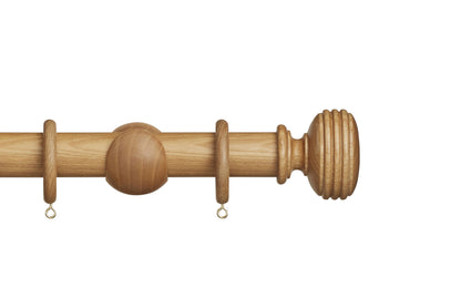 Hallis Eden Ellipse 35mm Wooden Curtain Pole - Natural Ash