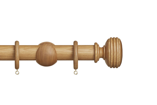 Hallis Eden Ellipse 35mm Wooden Curtain Pole - Natural Ash