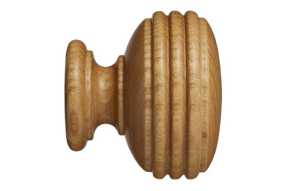 Hallis Eden 35mm Ellipse Wooden Curtain Pole Finial - Natural Ash