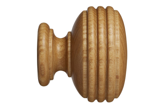 Hallis Eden 35mm Ellipse Wooden Curtain Pole Finial - Natural Ash