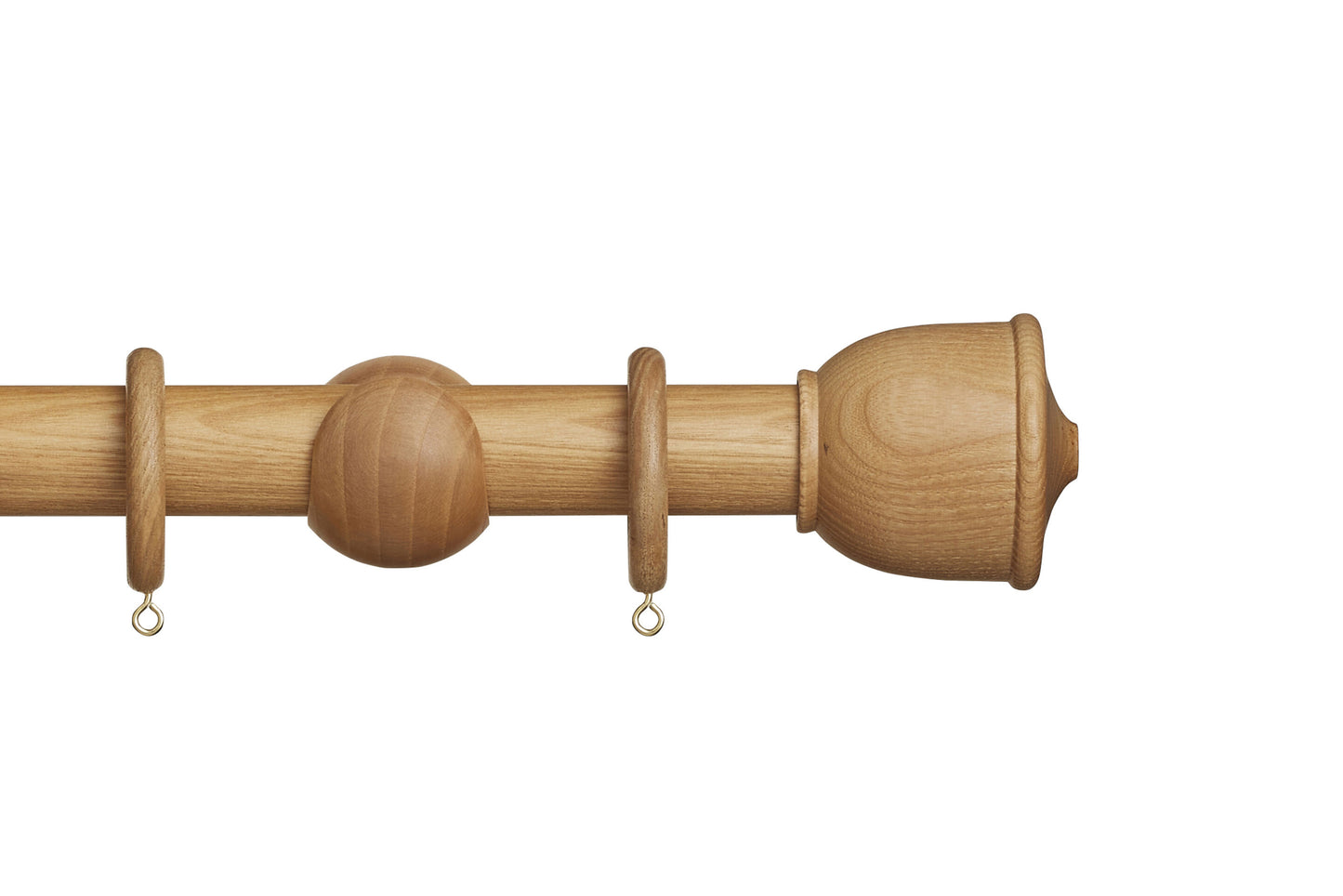 Hallis Eden Urn 35mm Wooden Curtain Pole - Natural Ash