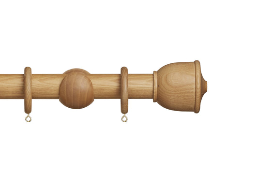 Hallis Eden Urn 35mm Wooden Curtain Pole - Natural Ash