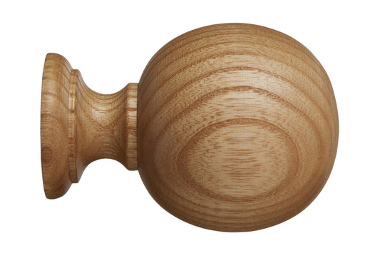 Hallis Eden 35mm Ball Wooden Curtain Pole Finial - Natural Ash