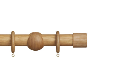 Hallis Eden End Cap 35mm Wooden Curtain Pole - Natural Ash