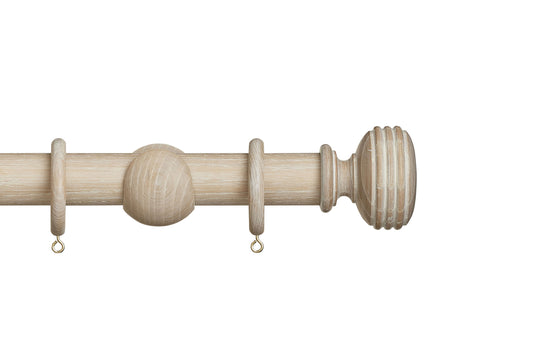 Hallis Eden Ellipse 35mm Wooden Curtain Pole - Oatmeal