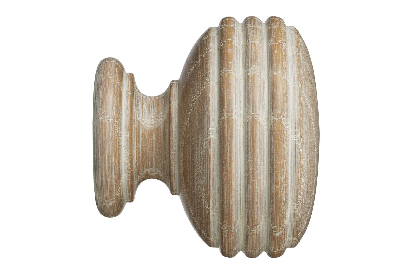 Hallis Eden 35mm Ellipse Wooden Curtain Pole Finial - Oatmeal