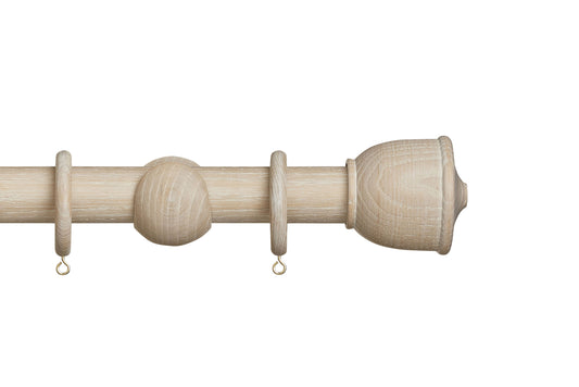 Hallis Eden Urn 35mm Wooden Curtain Pole - Oatmeal