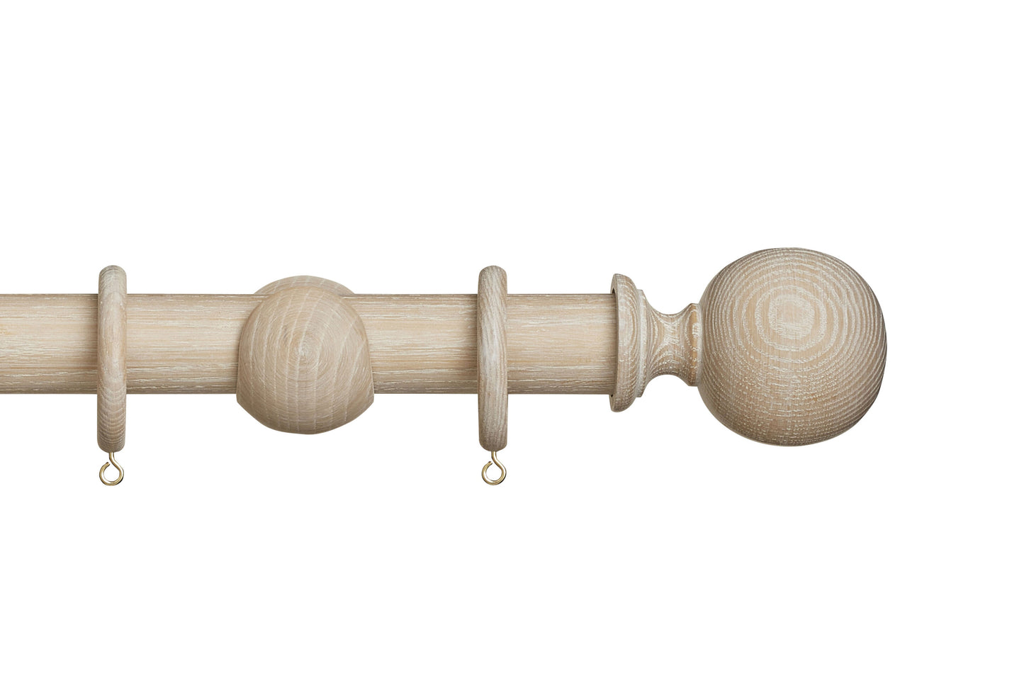 Hallis Eden Ball 35mm Wooden Curtain Pole - Oatmeal
