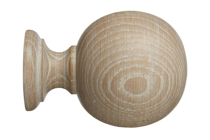 Hallis Eden 35mm Ball Wooden Curtain Pole Finial - Oatmeal