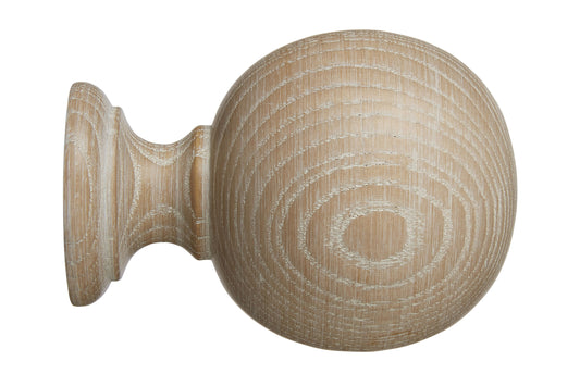 Hallis Eden 35mm Ball Wooden Curtain Pole Finial - Oatmeal
