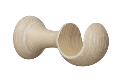 Hallis Eden 35mm Wooden Curtain Pole Cup Bracket - Oatmeal