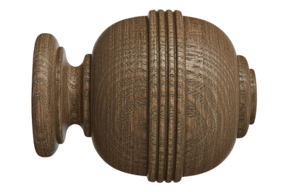 Hallis Eden 35mm Ridged Ball Wooden Curtain Pole Finial - Sisal