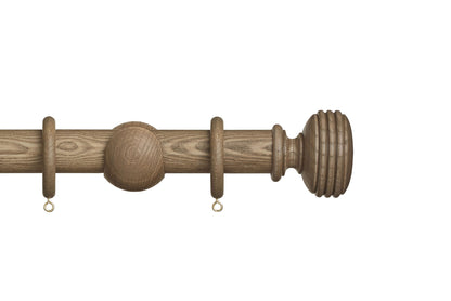 Hallis Eden Ellipse 35mm Wooden Curtain Pole - Sisal