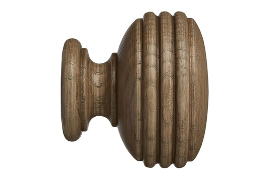 Hallis Eden 35mm Ellipse Wooden Curtain Pole Finial - Sisal