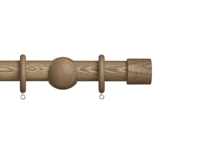 Hallis Eden End Cap 35mm Wooden Curtain Pole - Sisal