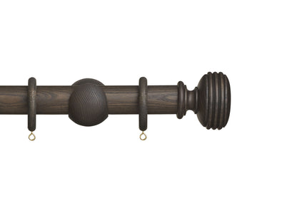 Hallis Eden Ellipse 35mm Wooden Curtain Pole - Umber