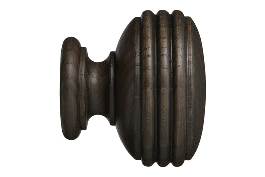Hallis Eden 35mm Ellipse Wooden Curtain Pole Finial - Umber