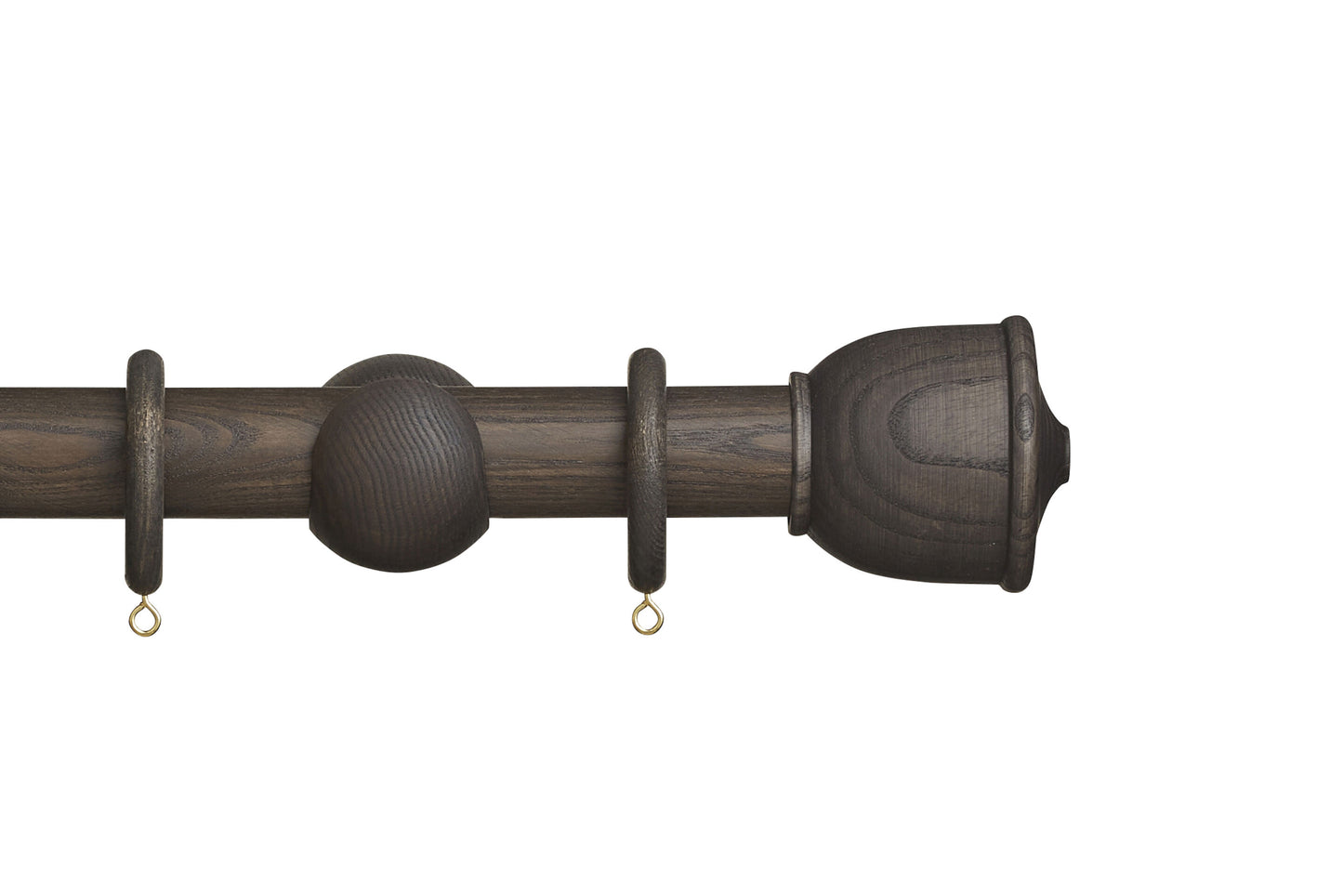Hallis Eden Urn 35mm Wooden Curtain Pole - Umber
