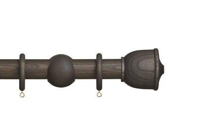 Hallis Eden Urn 35mm Wooden Curtain Pole - Umber