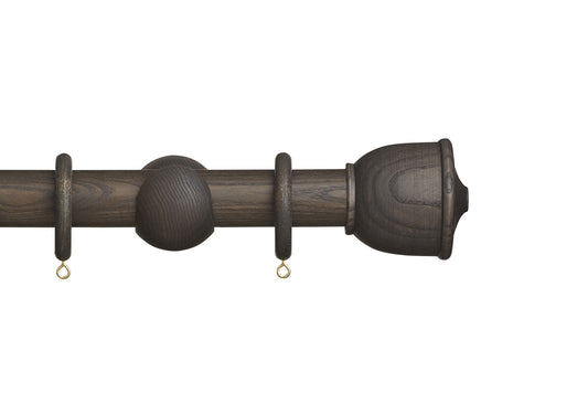 Hallis Eden Urn 35mm Wooden Curtain Pole - Umber