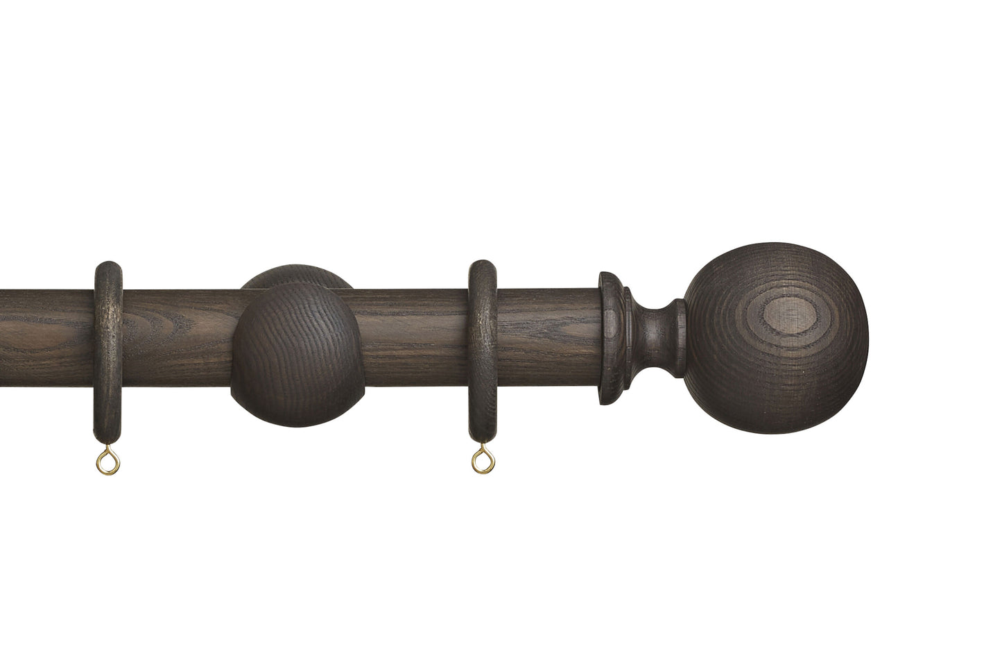 Hallis Eden Ball 35mm Wooden Curtain Pole - Umber