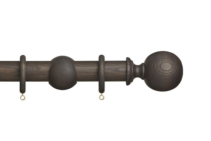 Hallis Eden Ball 35mm Wooden Curtain Pole - Umber