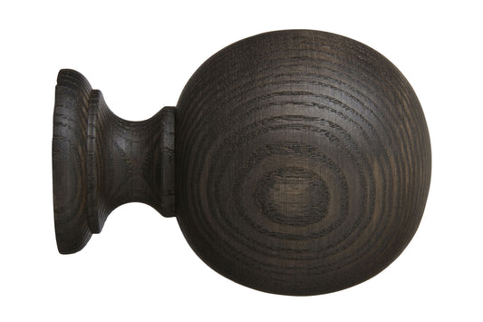 Hallis Eden 35mm Ball Wooden Curtain Pole Finial - Umber
