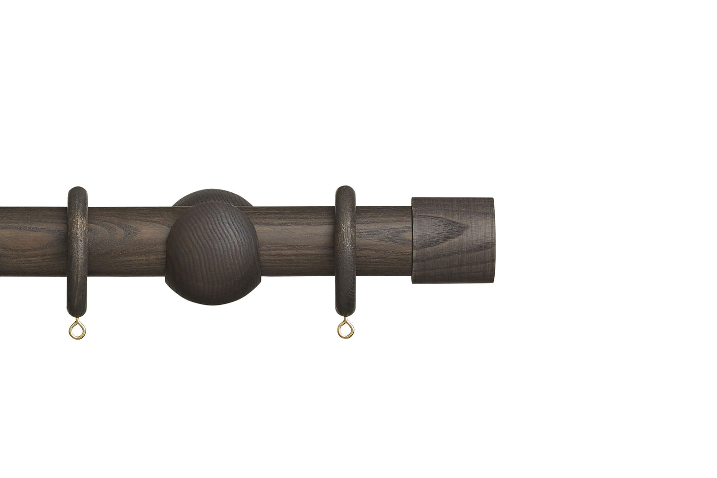 Hallis Eden End Cap 35mm Wooden Curtain Pole - Umber