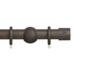 Hallis Eden End Cap 35mm Wooden Curtain Pole - Umber