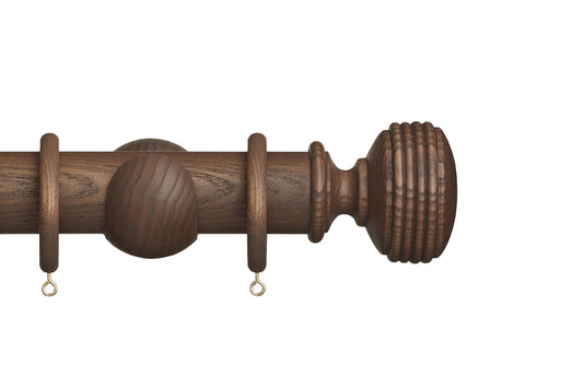 Hallis Eden Ellipse 45mm Wooden Curtain Pole - Cocoa