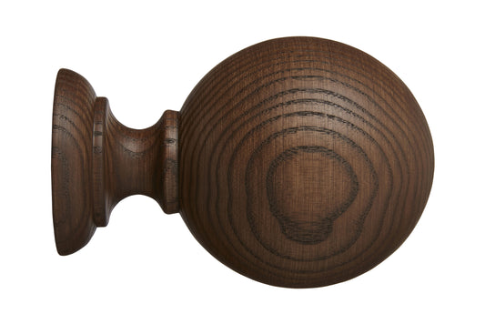 Hallis Eden 45mm Ball Wooden Curtain Pole Finial - Cocoa