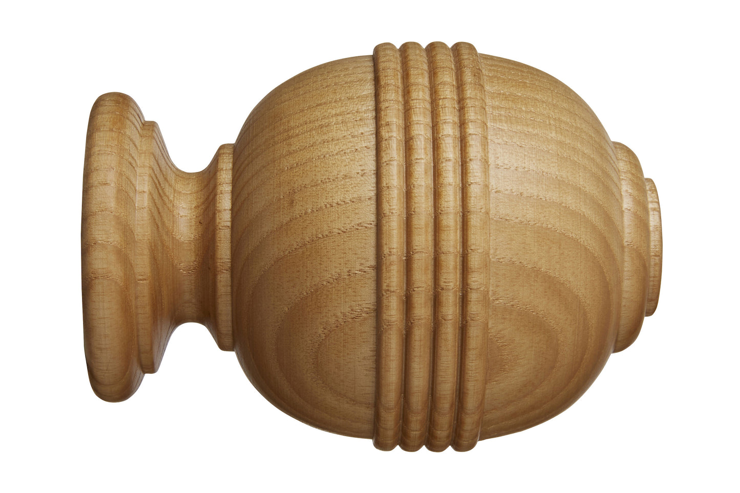 Hallis Eden 45mm Ridged Ball Wooden Curtain Pole Finial - Natural Ash