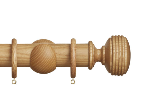 Hallis Eden Ellipse 45mm Wooden Curtain Pole - Natural Ash
