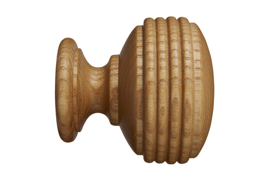 Hallis Eden 45mm Ellipse Wooden Curtain Pole Finial - Natural Ash