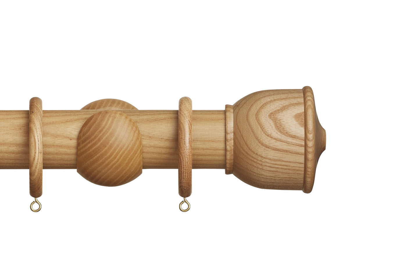 Hallis Eden Urn 45mm Wooden Curtain Pole - Natural Ash
